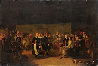 Wedding party, oil on canvas, 58 x 85.5 cm, Not specified, Gerrit Lundens, Amsterdam 1622 – 1686