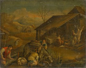Slaughtering the Pig and Collecting Firewood: Seasonal Picture for the Winter or Monthly Picture