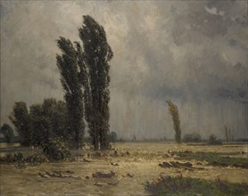 Flood, 1887, oil on canvas, 143.5 x 181 cm, signed and inscribed lower right: Adolf Stäbli, Munich,