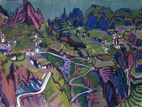 Great Ticino landscape, 1925, oil on canvas, 114.5 x 150.5 cm, not marked, Albert Müller, Basel