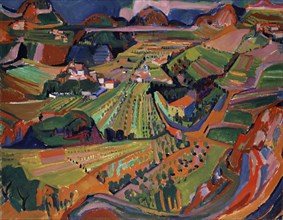 Ticino landscape, 1925, tempera on canvas, 110.5 x 140.5 cm, unmarked, Werner Neuhaus,