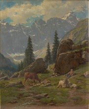 The Brunnital near Unterschächen in the canton of Uri, oil on canvas, 60 x 49.5 cm, signed lower