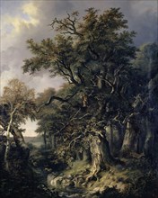 The King's Oak, 1846, oil on canvas, 107 x 88 cm, signed and dated lower center (on the stone):