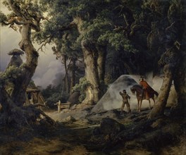 Meiler in the oak forest, 1838, oil on canvas, 77.5 x 93.5 cm, monogrammed and dated lower left: C