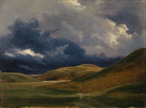 Stormy sky over the Roman Campagna, oil on paper, on canvas, 21.2 x 28.3 cm, not specified, Johann