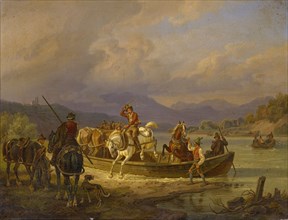 Debarking Rider, 1851, oil on canvas, 30 x 39 cm, signed and dated lower left: JKlein 1851. [JK