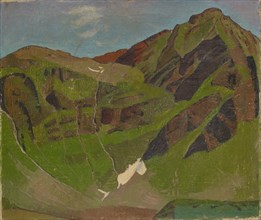 Mountain Scene, Oil on Burlap, 55.5 x 65 cm, Not Signed, Franz Marent, Basel 1895–1918 Basel