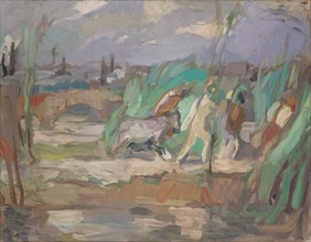 Landscape with Bacchante Train, 1911, oil on canvas, 73 x 94 cm, unmarked, Carl Burckhardt,