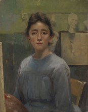 Self-portrait in front of an easel, 1885-1890, oil on canvas, 41 x 33.5 cm, on the back of the