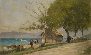 Rives de Tourronde, 1882, oil on canvas, 31.5 x 51.5 cm, signed, inscribed and dated lower right: F