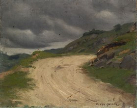 Route de Mornex, oil on canvas, 17 x 22 cm, signed lower right: EV., VAN MUYDEN, Evert Louis van