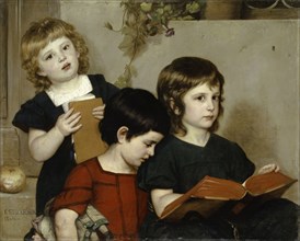 Children's service, 1864, oil on canvas, 67 x 83 cm, signed and dated lower left: E. STÜCKELBERG,