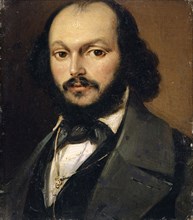 Portrait of a bearded gentleman, oil on canvas, 22 x 19 cm, unsigned, Frank Buchser,
