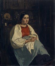 Girl of Oberhasli, oil on canvas, 57 x 48 cm, unsigned, Frank Buchser, Feldbrunnen/Solothurn