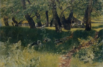 Chestnut Forest near Bignasco, August 1896 (Bignasco), oil on canvas, 96 x 147.5 cm, signed,