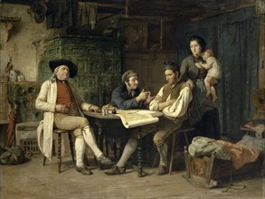 The Guilty Farmer, 1865, oil on canvas, 77.5 x 102.5 cm, signed, inscribed and dated lower left: B