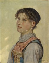 Young Urnerin, 1878-1879, oil on canvas, 58.5 x 45 cm, signed lower right: ESTückelberg., Ernst