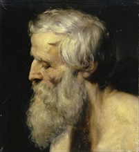 Head of an Old Man, 1852, oil on canvas, 44.5 x 40 cm, unmarked, Ernst Stückelberg, Basel 1831–1903