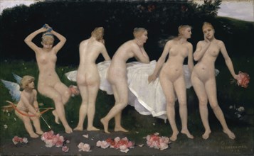 Woman's Beauty, 1893, tempera on canvas, 71.5 x 119.5 cm, signed and dated lower right: H.