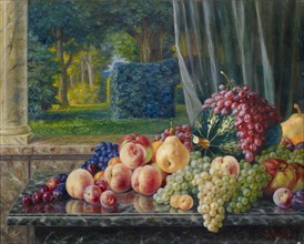 Still Life with Fruit, Oil on canvas, 47 x 58 cm, Signed lower right: B. FLURY, Burkhard Flury,