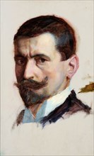 Self-portrait, oil on board, 45 x 28 cm, not specified, William de Goumois, Basel 1865–1941