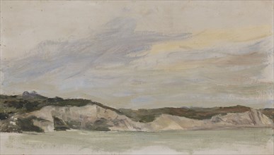 English coast in gray, oil on board, 19.5 x 34 cm, not marked, William de Goumois, Basel 1865–1941