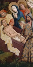 The Entombment of Christ, c. 1450, mixed technique on spruce wood laminated with canvas, 100.5 x 50