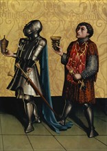 Sibbechai and Benaja, c. 1435, mixed media on canvas laminated oak, 97.5 x 70 cm, unmarked, Konrad