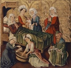 The Birth of John the Baptist, c. 1450/60, mixed technique on fir wood, 82.5 x 85 cm, unmarked., On