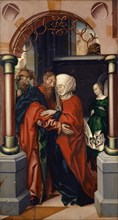 Joachim and Anna at the Golden Gate, 1512, tempera on panel-laminated softwood, 108.2 x 57.8 cm,