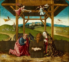 The Nativity, frosted tempera on poplar wood, 38.6 x 42.5 cm, unsigned, Francesco di Simone da