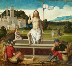 Christ's Resurrection, Frosted Pempera on Poplar Wood, 38.4 x 42.6 cm, Unmarked, Francesco di