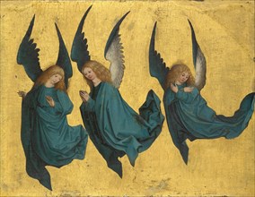 Three floating angels, c. 1490, mixed technique on fir wood, 29.1 x 37.9 cm, not marked, Meister