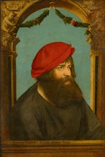 Portrait of Hans Herbst (Herbster), 1516, mixed media on paper, mounted on lime wood, 39.5 x 26.5