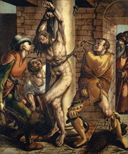 The Flagellation of Christ, mixed media on canvas, 138 x 115 cm, unmarked, Hans Herbst(er),