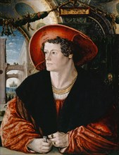 Portrait of a young man, 1524, oil on lime wood, 49.5 x 38 cm, inscribed on top of a small