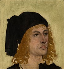 Portrait of a young man, around 1500, mixed media on paper, silhouetted and mounted on paper and