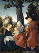The hl., Anna took an afternoon with Joseph under an apple tree, 1522, oil on lime wood, 41.1 x 30