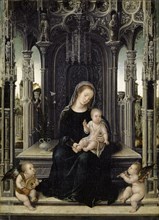 Madonna with Child and Musical Putti, c. 1520, oil on oak, 34 x 25 cm, unsigned, Bernart van Orley,