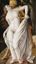 The death and the woman, around 1520/25, mixed technique on basswood, 29.8 x 17.1 cm, monogrammed