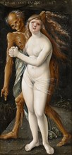Death and the Maiden, 1517, mixed technique on linden wood, 30.3 x 14.7 cm, unsigned., Labeled and