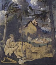 Orpheus and the Animals, 1519, tempera on unprimed canvas (handkerchief painting), 59 x 51 cm,