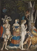 The Judgment of Paris, c. 1517/18, Unfrinded mixed media on canvas (small painting), 223 x 160 cm,