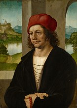Portrait of a man in a red cap, c. 1505/06, oil on linden wood, 42.5 x 31.5 cm, unsigned, Hans