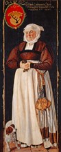 Portrait of Elsbeth Lochmann, wife of Jacob Schwytzer, 1564, oil on linden wood, max., 193.6 x 67.9