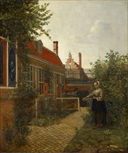 Woman with Bean Basket in Vegetable Garden, c. 1660, oil on canvas, 69.7 x 58.7 cm, Signed and