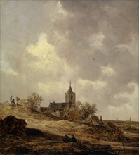 Village church in dune landscape, 1646, oil on oak wood, 36.4 x 33.1 cm, monogrammed and dated