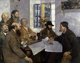The Village Politicians, 1904, oil on canvas, 171 x 217 cm, signed and dated lower right: MAX BURI