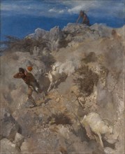 Pan terrifies a shepherd (Panic Horror), 1859, oil on canvas, 78 x 63.8 cm, Unmarked, Arnold