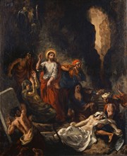 La résurrection de Lazare, 1850, oil on canvas, 61.1 x 50.1 cm, inscribed lower right center: Eug.,